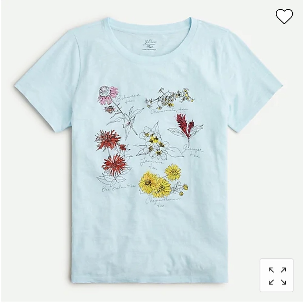 J. Crew Vintage cotton botanical flower T-shirt